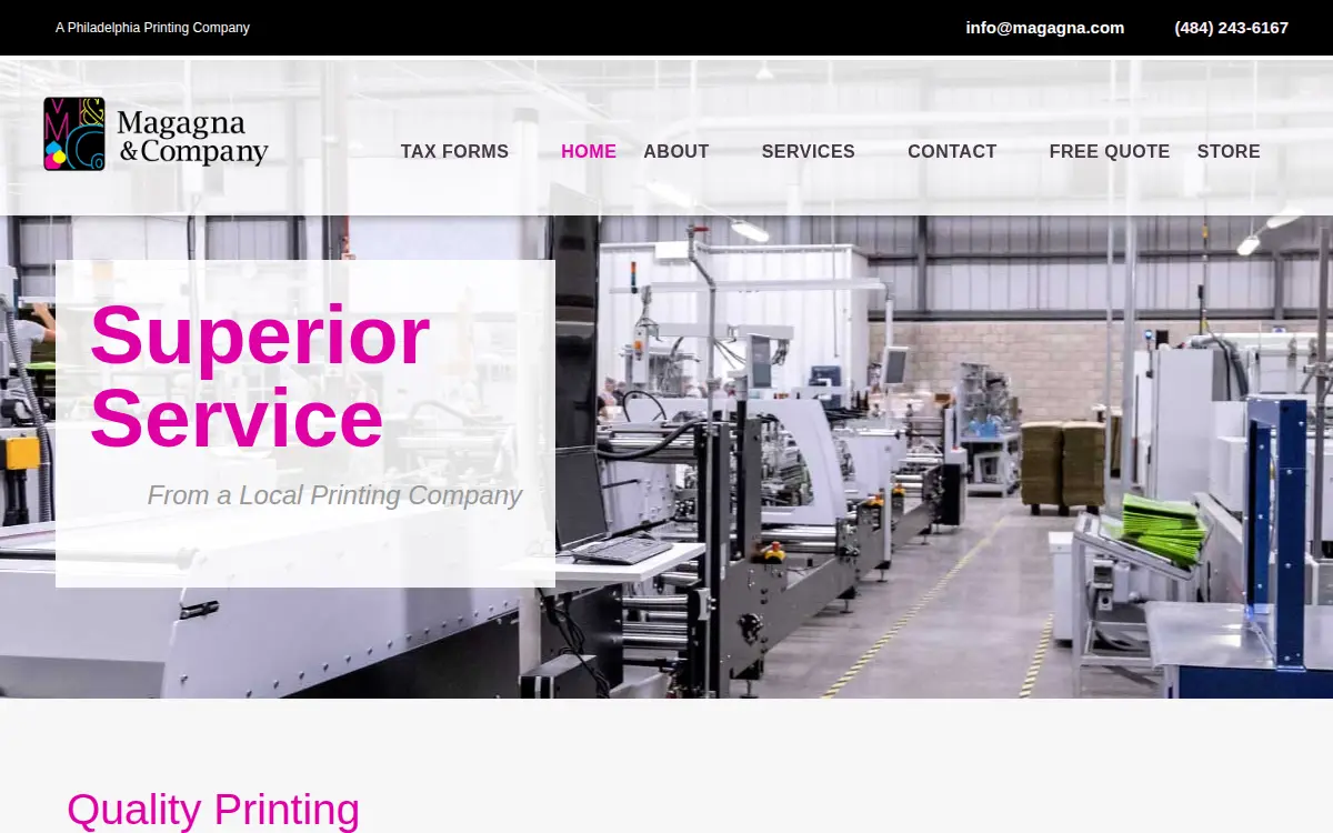 Homepage of Magagna INC.