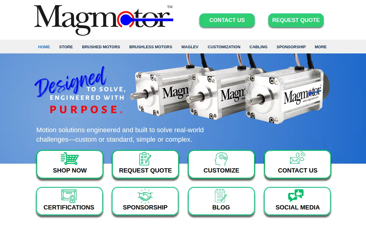 Homepage of Magmotor Technologies INC.