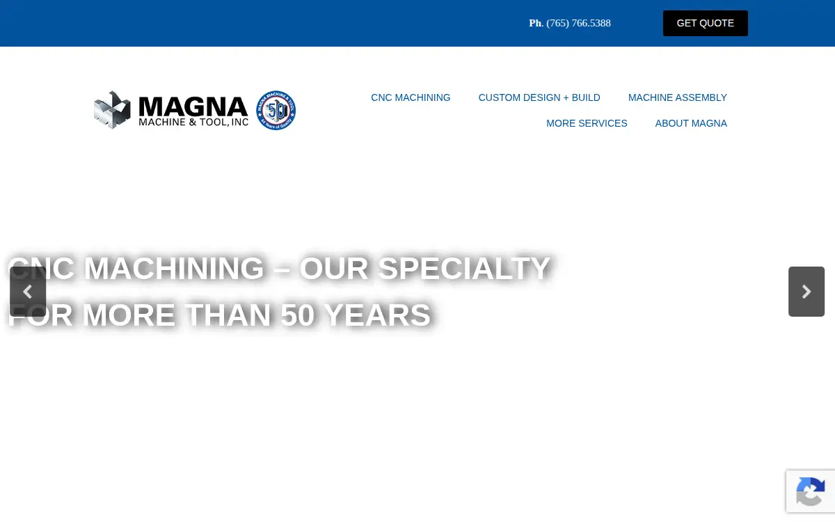 Homepage of Magna Machine & Tool CO INC