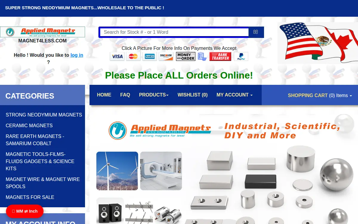 Homepage of Applied Magnets, INC