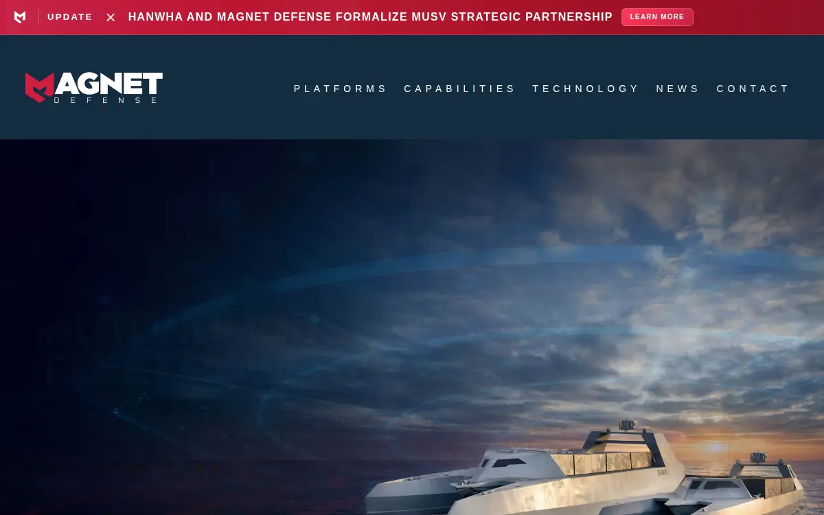 Homepage of Magnet Defense LLC