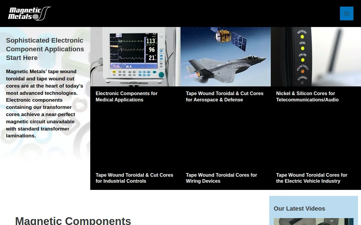 Homepage of Magnetic Metals Corporation