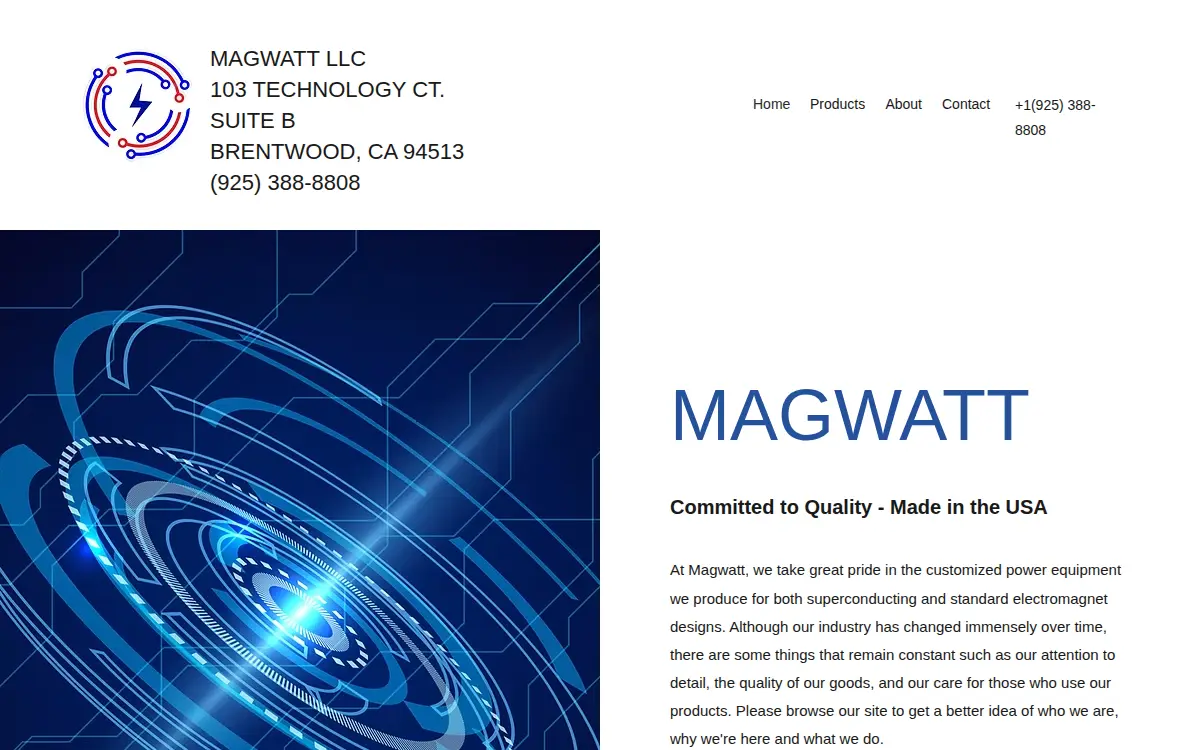 Homepage of Magwatt LLC