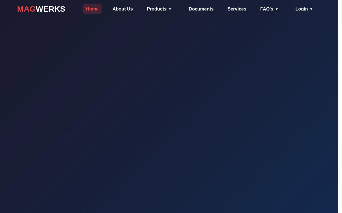 Homepage of Magwerks Corporation