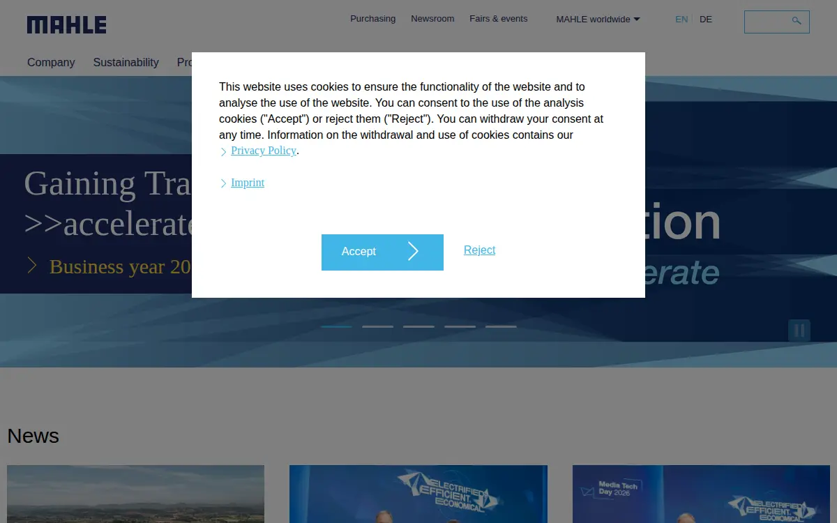 Homepage of Mahle Industrial Thermal Systems America LP