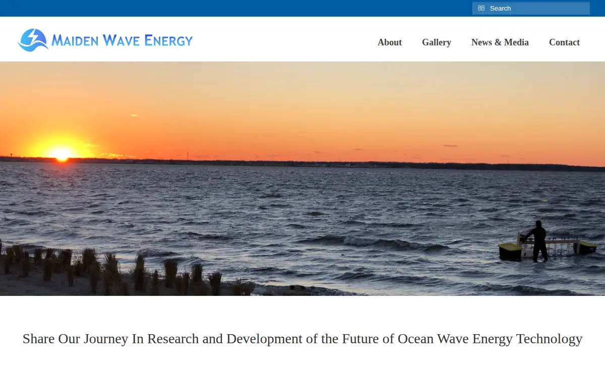 Homepage of Maiden Wave Energy, LLC
