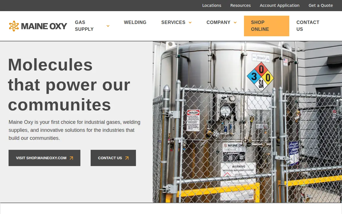 Homepage of Maine Oxy-acetylene Supply Company