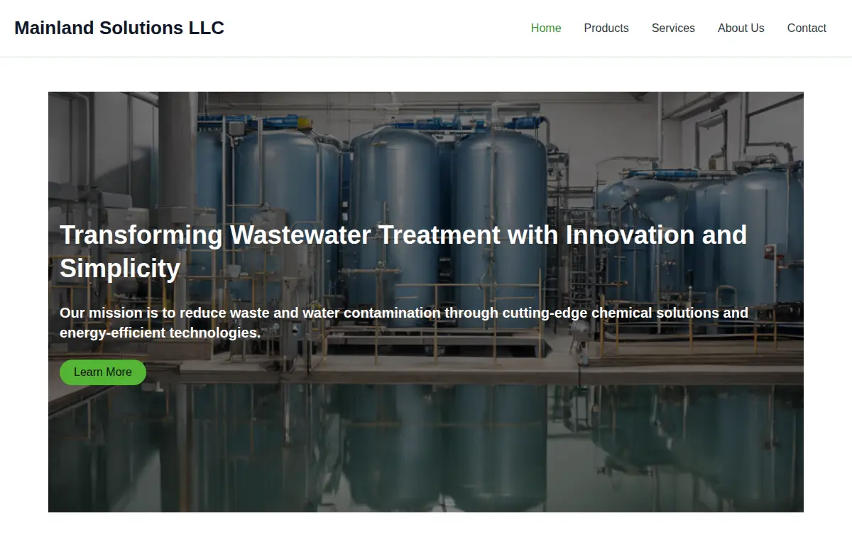 Homepage of Mainland Solutions LLC