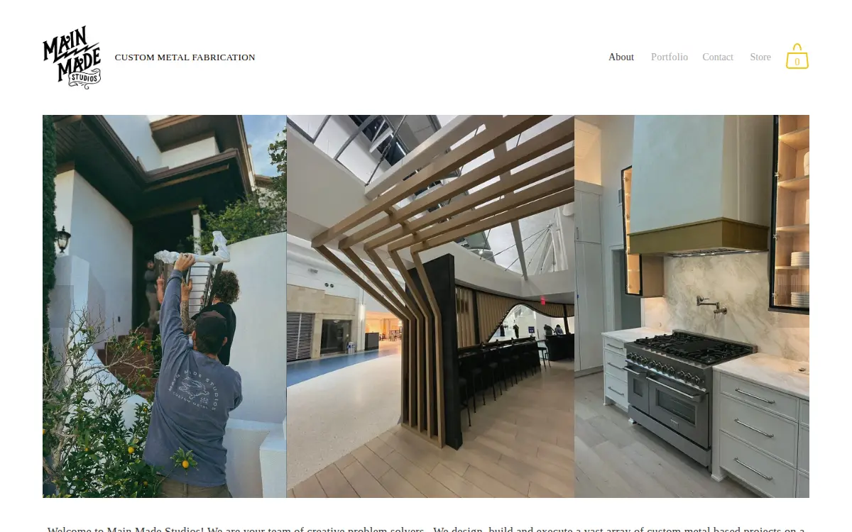 Homepage of Main Made Studios LLC