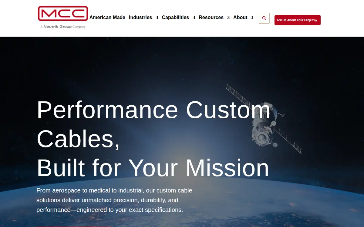 Homepage of Major Custom Cable, INC.