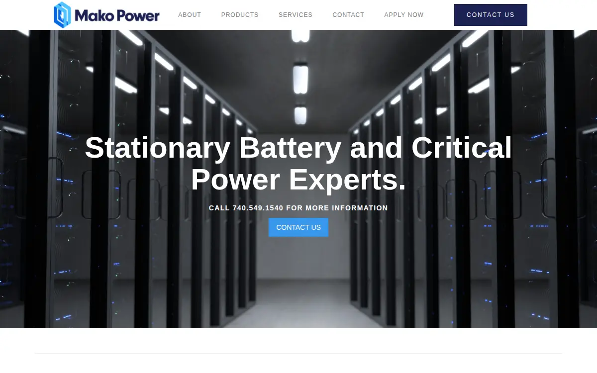Homepage of Mako Power, LLC