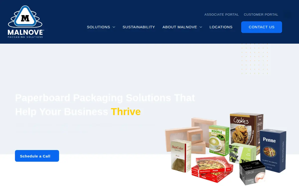 Homepage of Malnove Holding Company, INC.