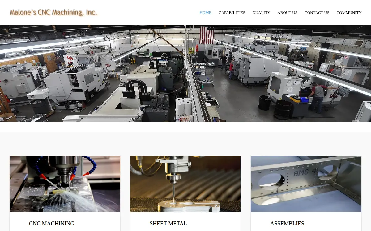 Homepage of Malones Cnc Machining INC