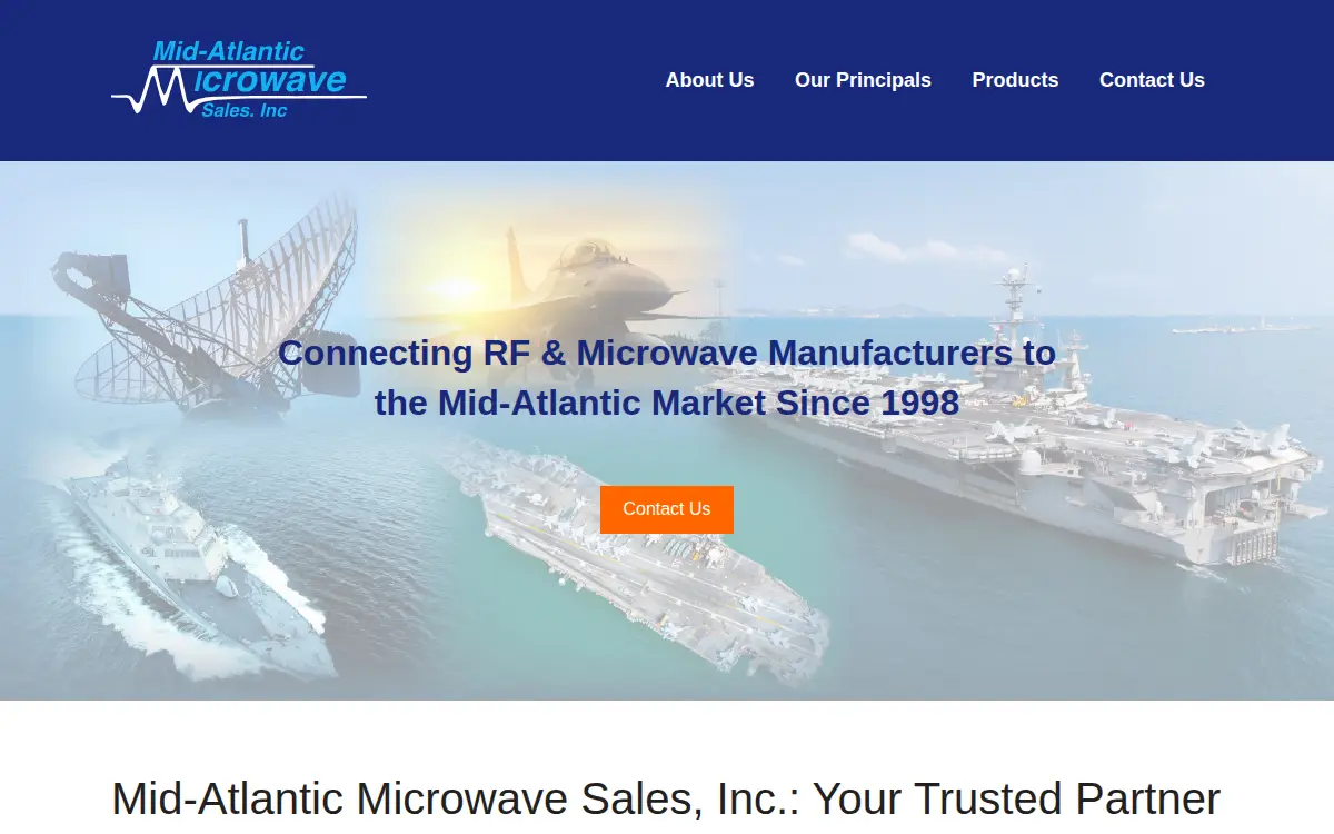 Homepage of Mid-atlantic Microwave Sales, INC.