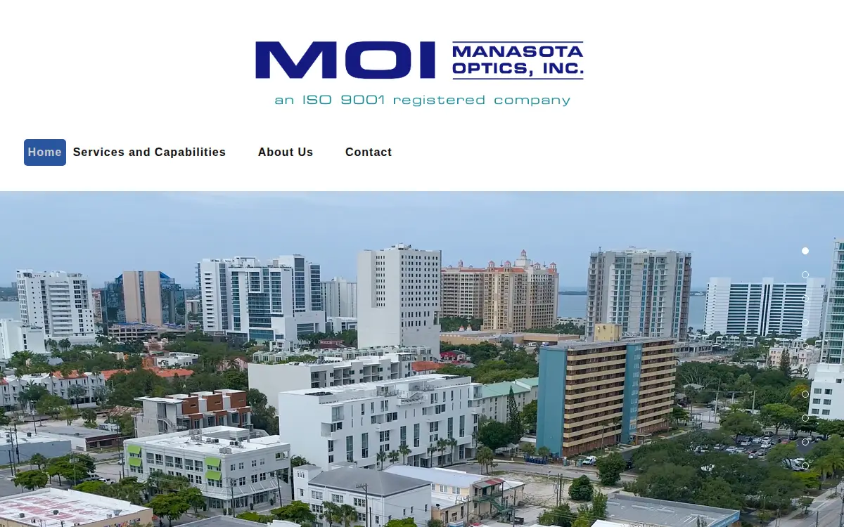 Homepage of Manasota Optics, INC.