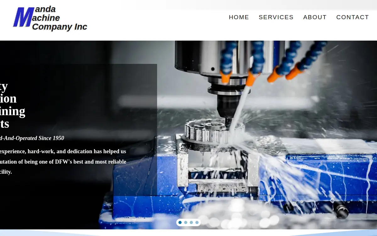 Homepage of Manda Machine Company