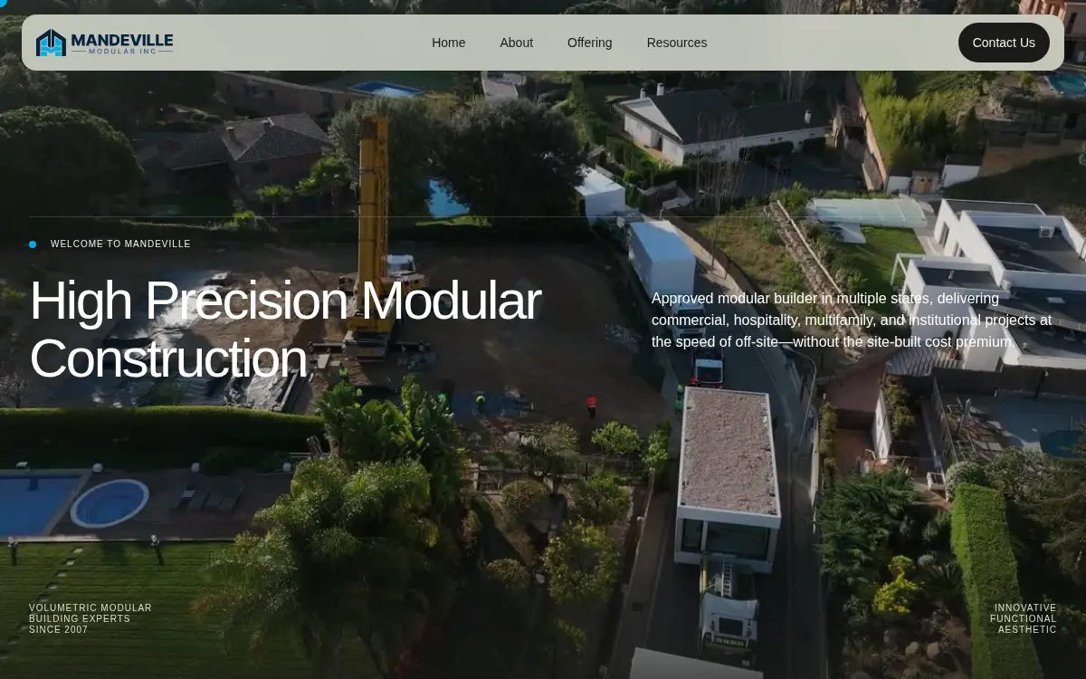 Homepage of Mandeville Modular, INC