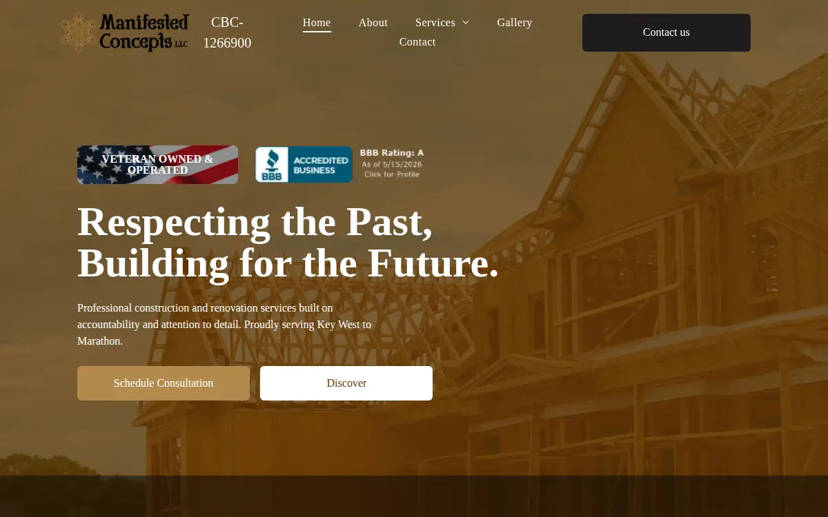 Homepage of Manifested Concepts L.l.c