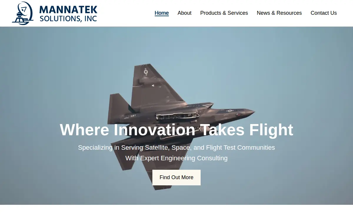 Homepage of Mannatek Solutions, INC.