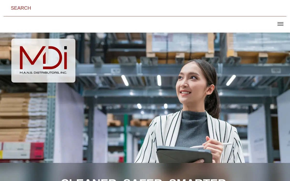 Homepage of M.a.n.s. Distributors, INC.