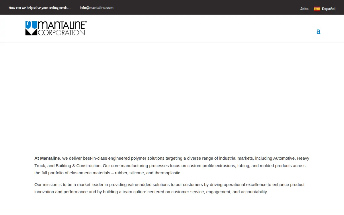 Homepage of Mantaline Corporation