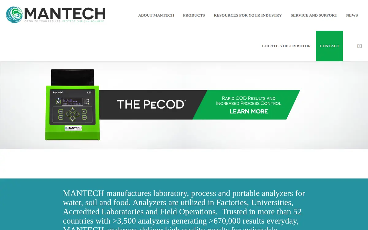 Homepage of Mantech (usa) INC.
