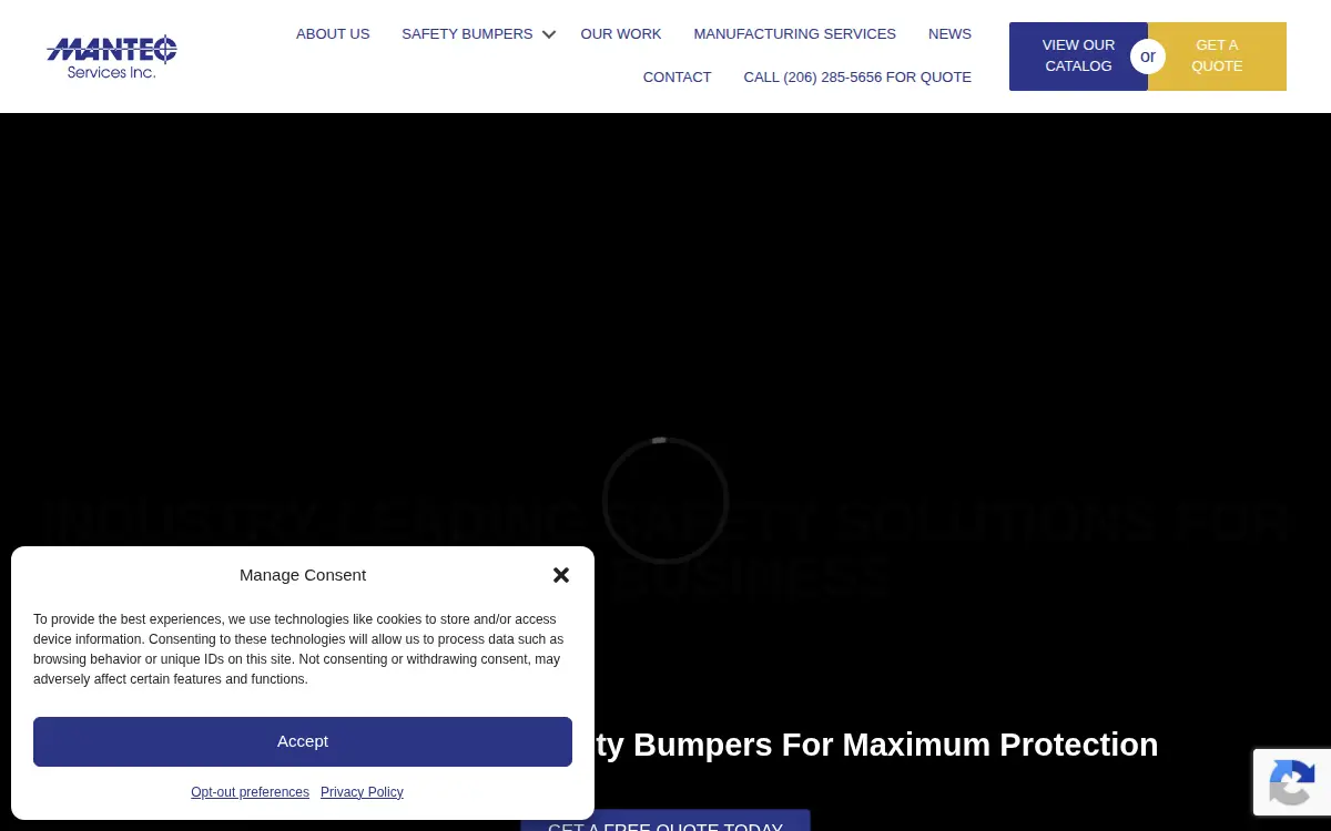 Homepage of Mantec Services INC