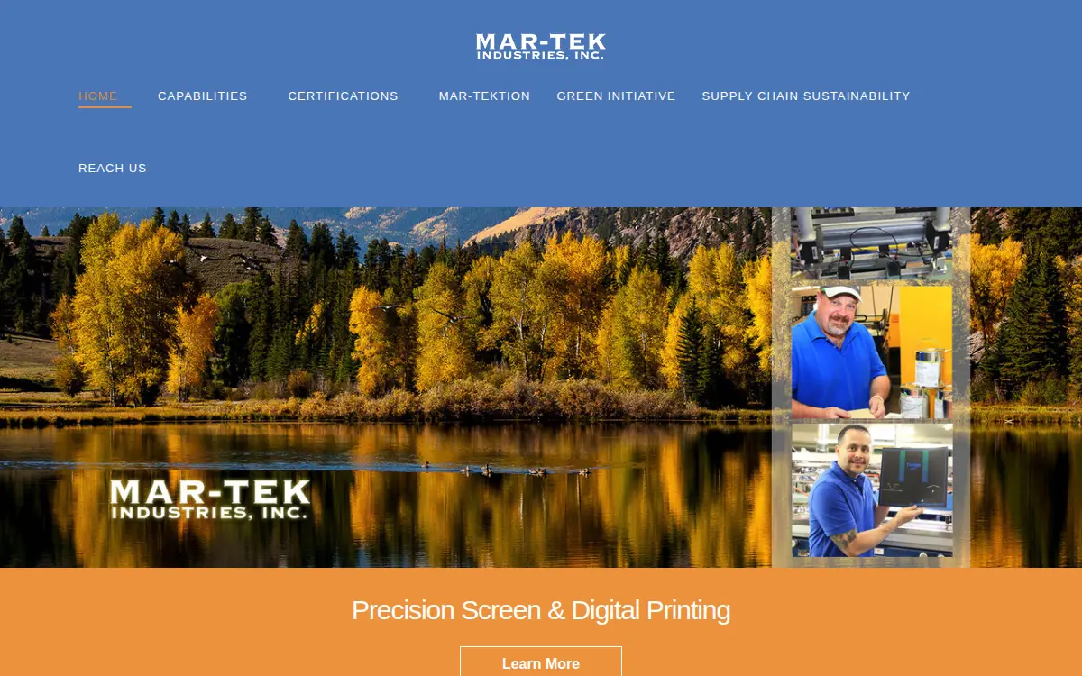 Homepage of Mar-tek Industries, INC.