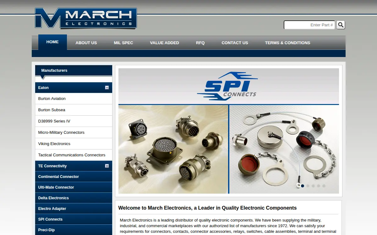 Homepage of March Electronics, INC.