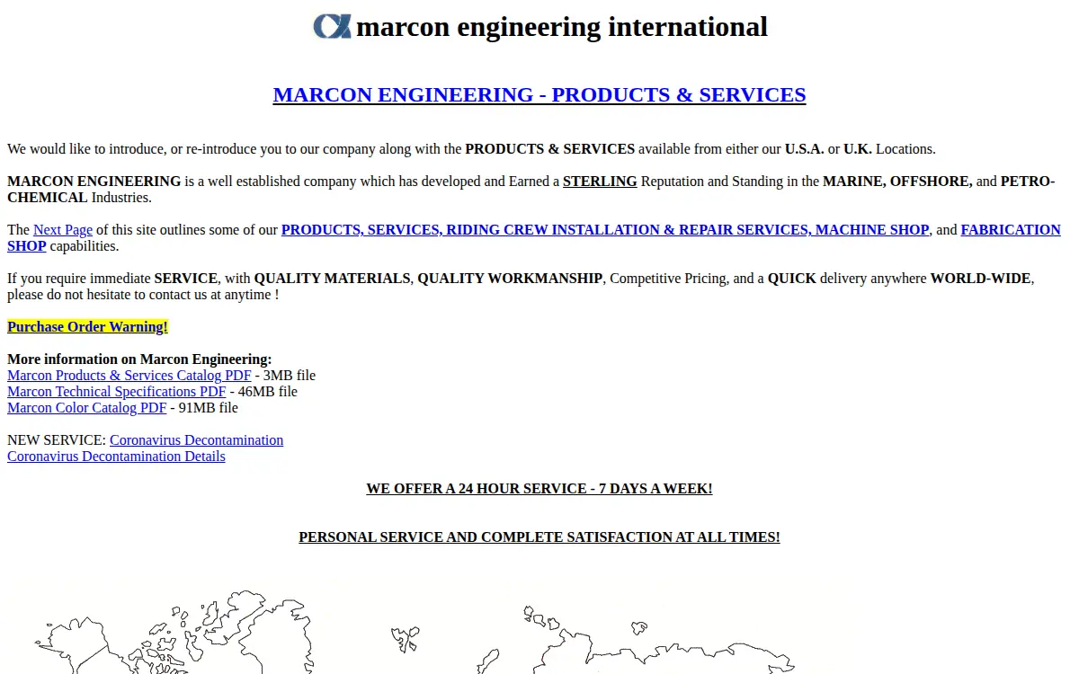 Homepage of Marcon Engineering Services INC