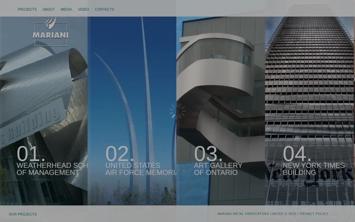 Homepage of Mariani Metal Fabricators Usa, INC.