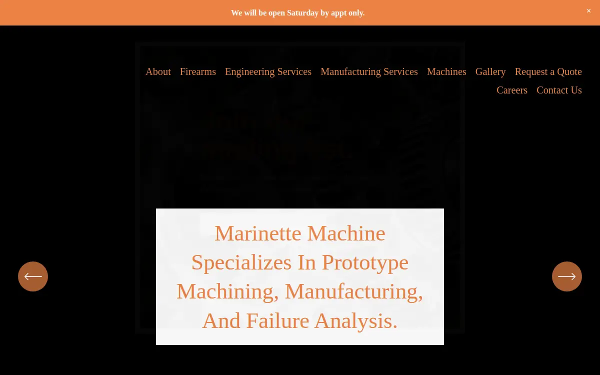 Homepage of Marinette Machine LLC