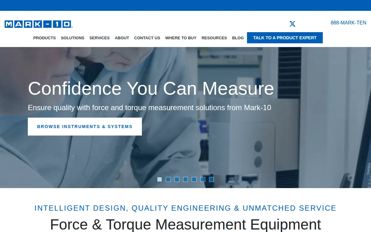 Homepage of Mark-10 CORP