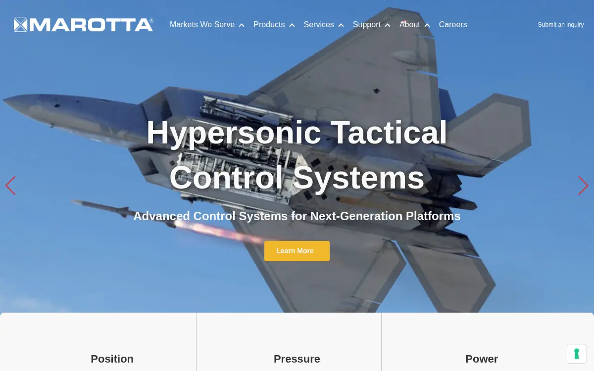 Homepage of Marotta Controls INC