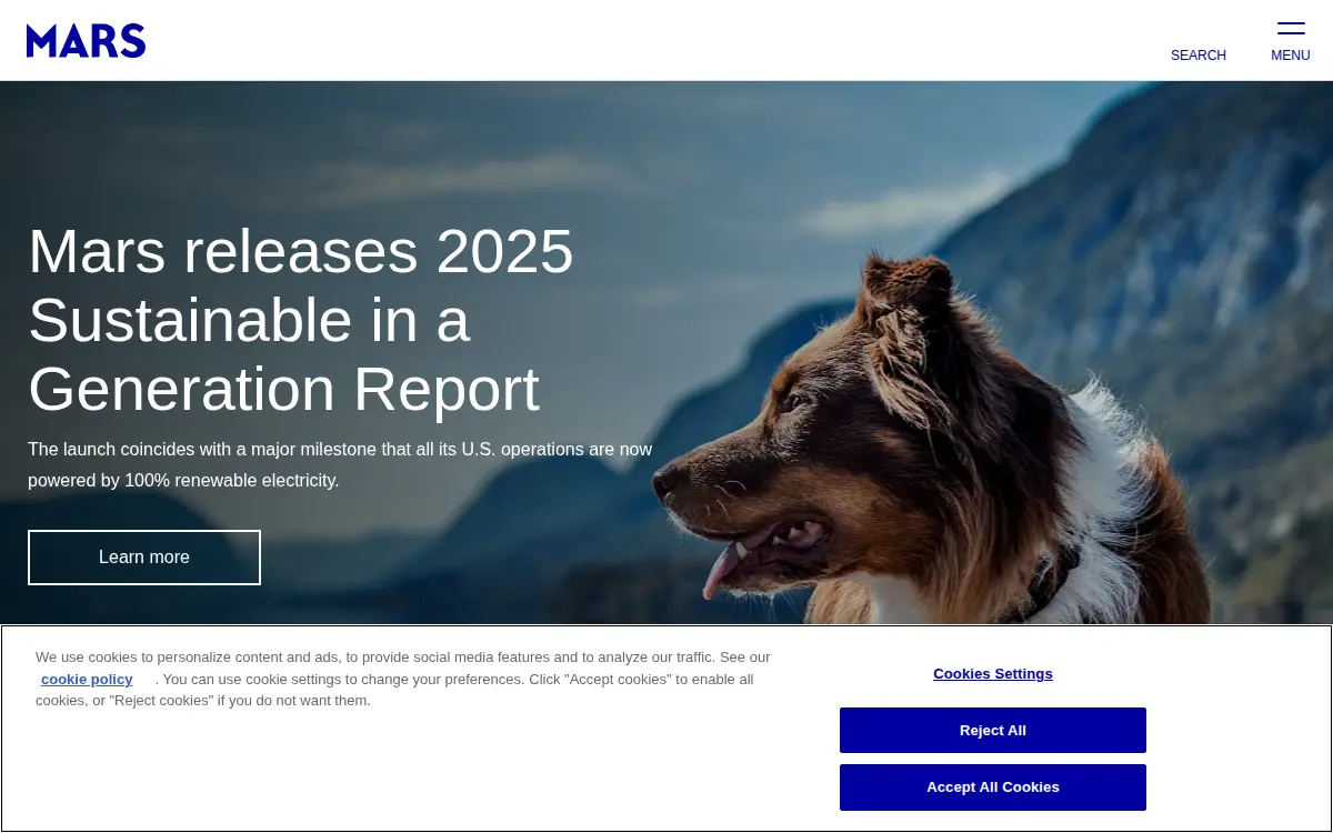 Homepage of Mars Petcare US INC