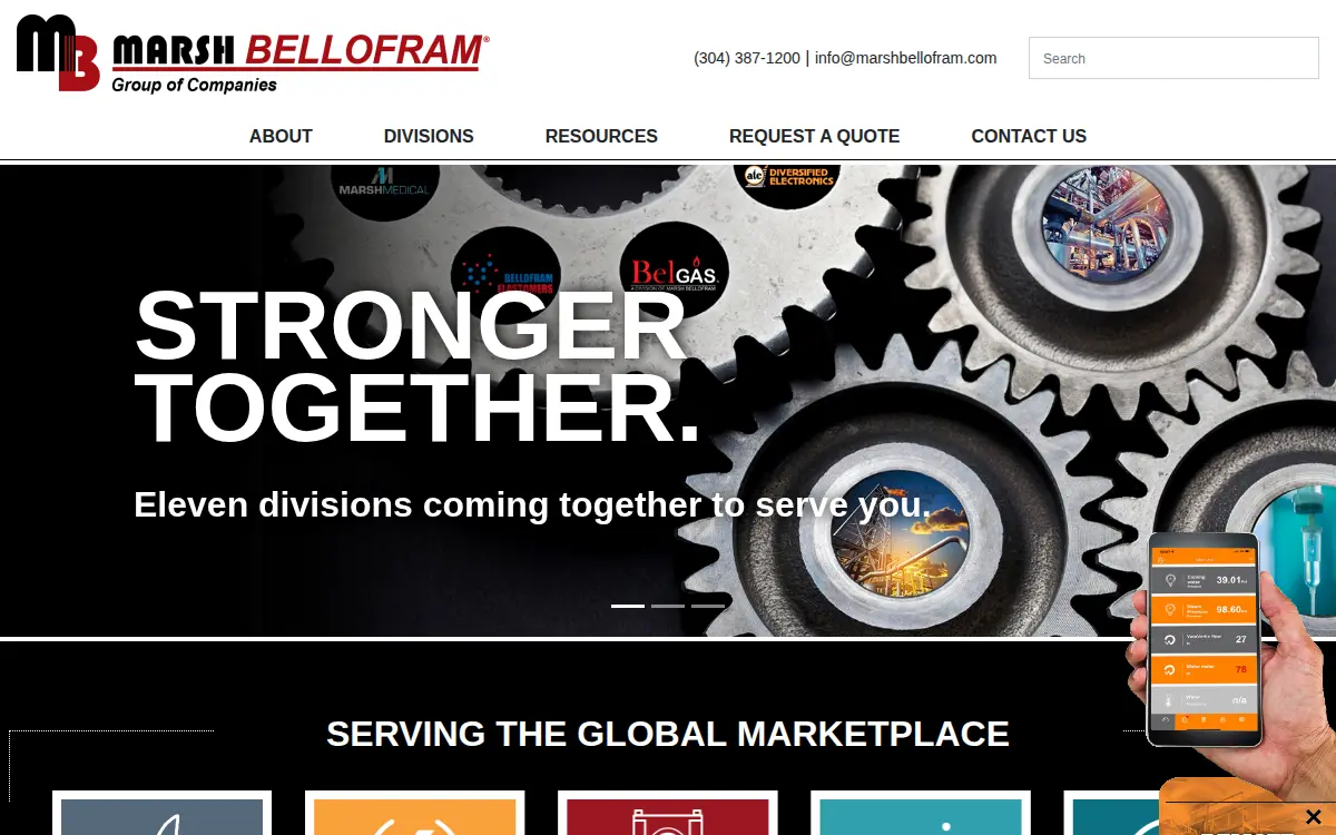 Homepage of Bellofram Corporation