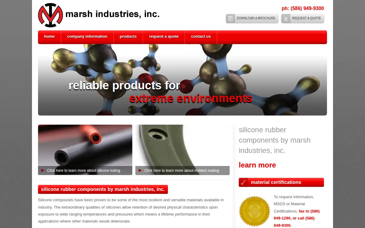 Homepage of Marsh Industries, INC.