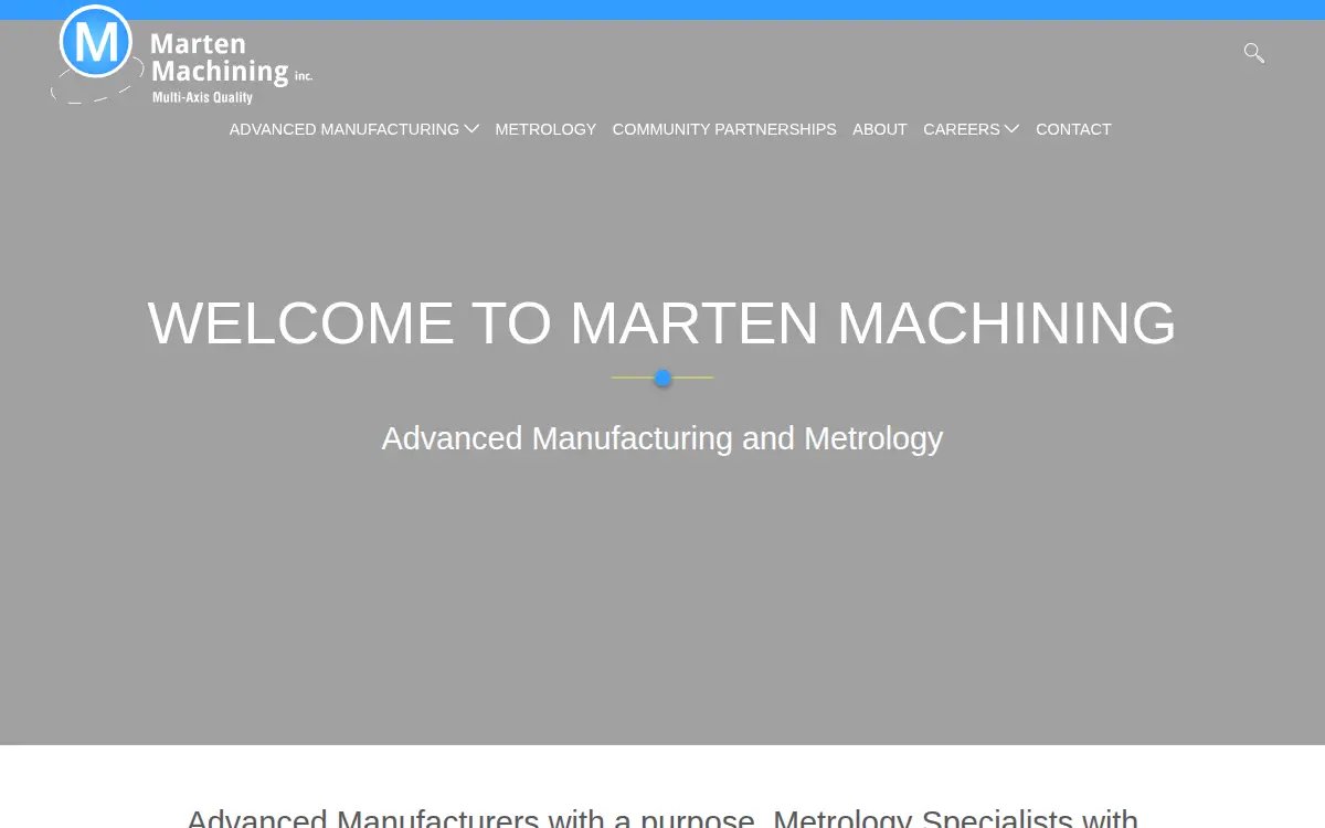 Homepage of Marten Machining, INC.