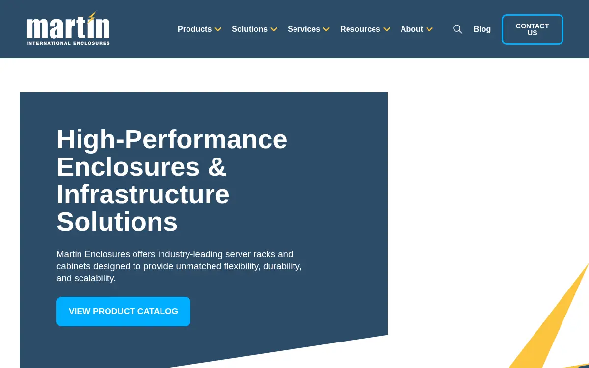 Homepage of Martin International Enclosures, LLC