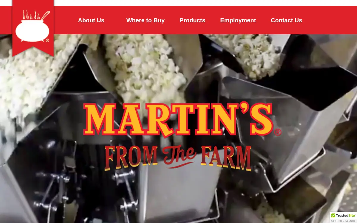 Homepage of Martin's Potato Chips, INC.
