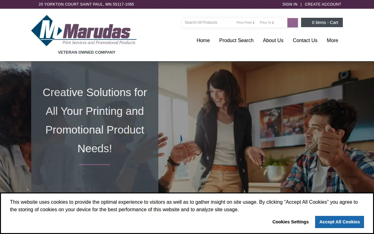 Homepage of Marudas Graphics, INC.
