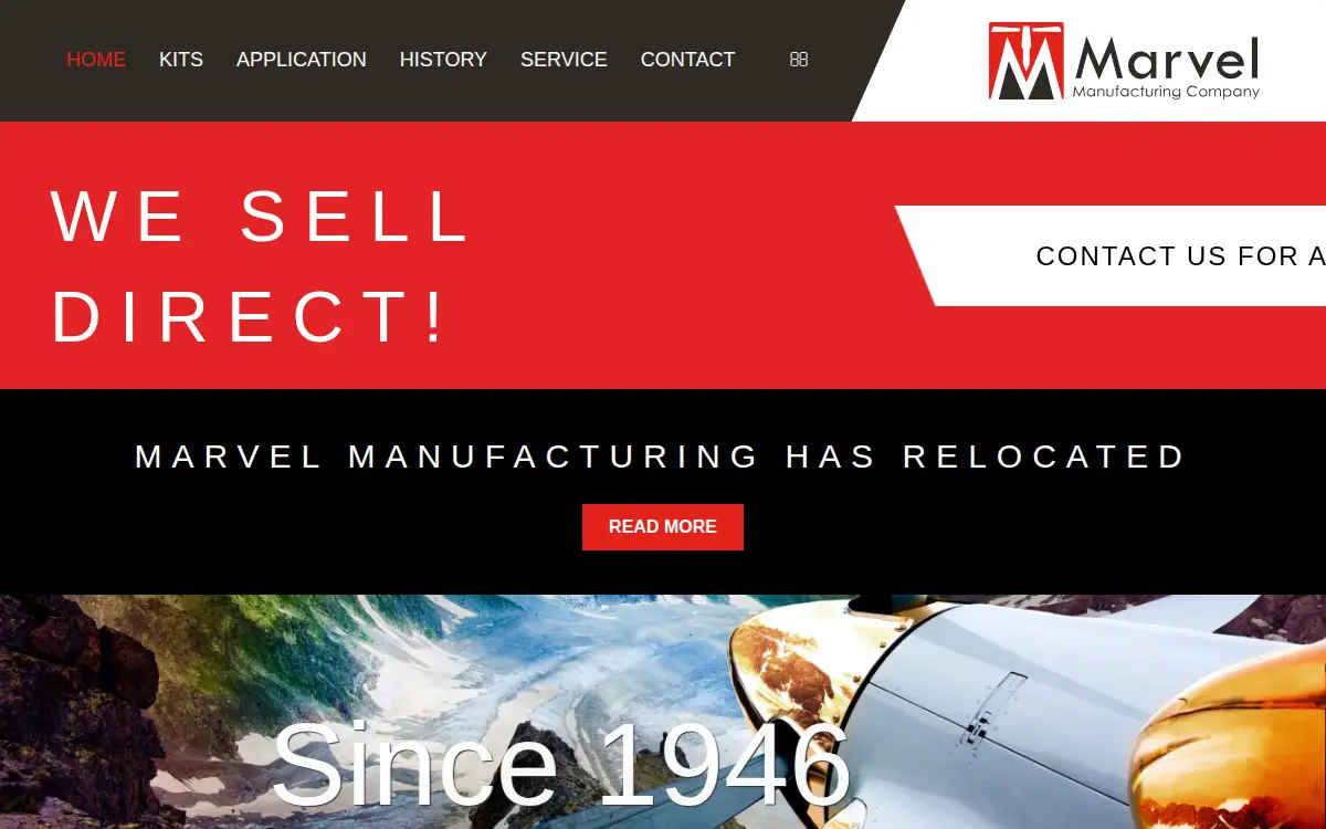 Homepage of Marvel Manufacturing CO