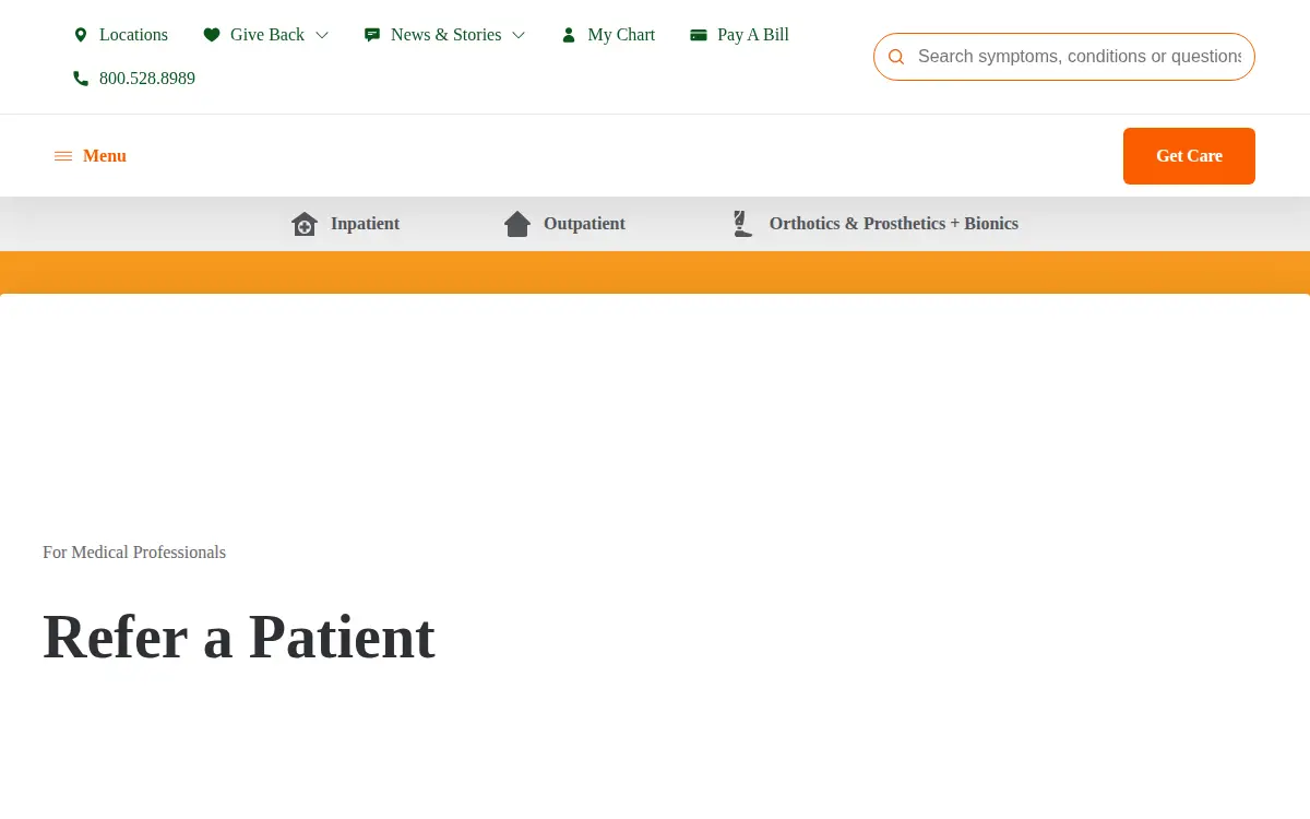 Homepage of Mary Free Bed Orthotics & Prosthetics