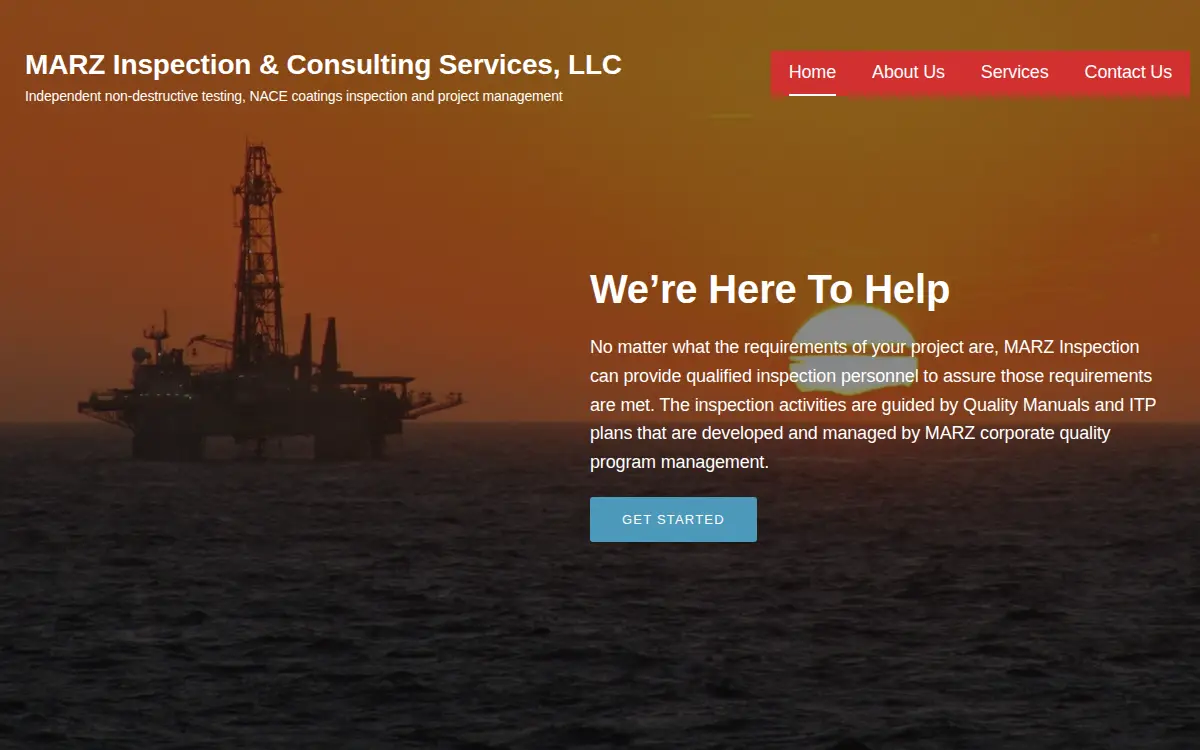 Homepage of Marz Inspection & Consulting Services LLC