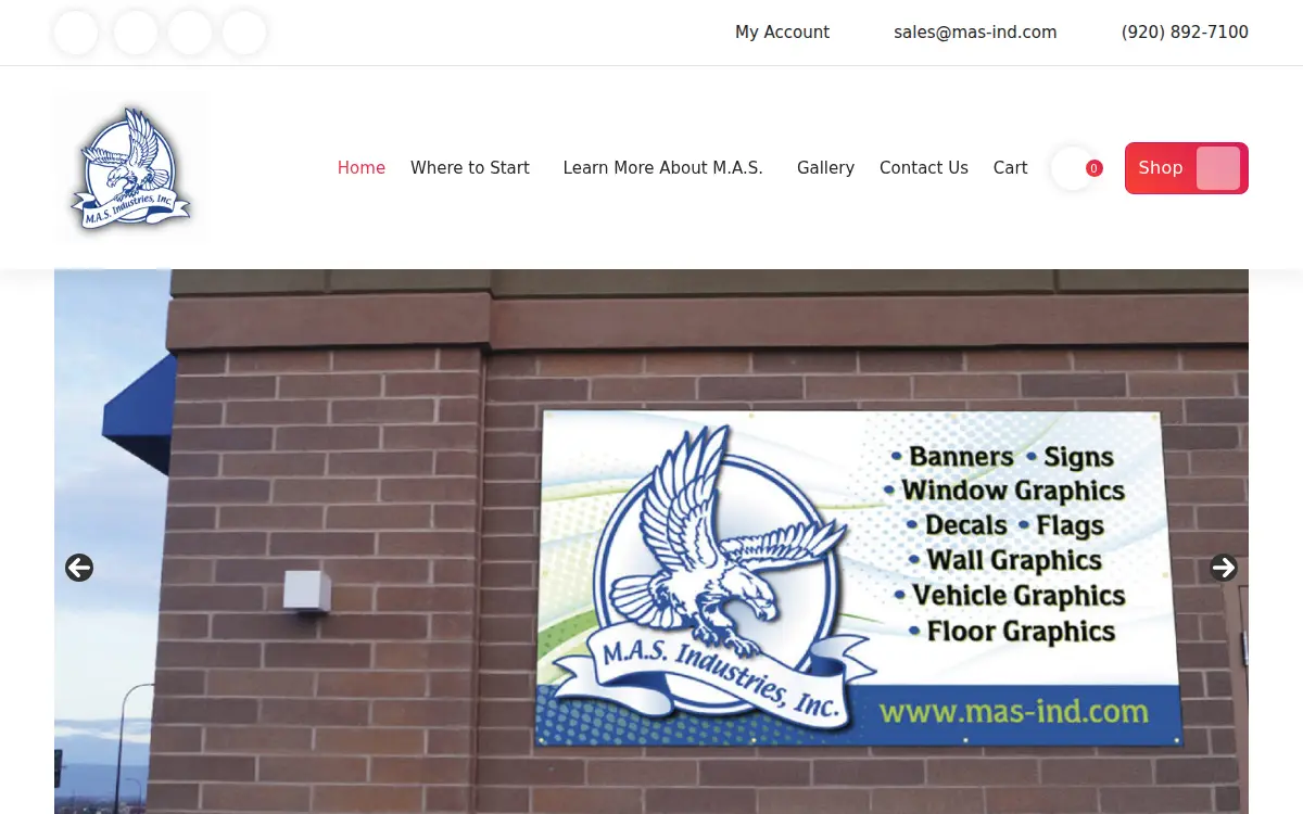 Homepage of M.a.s. Industries, INC.