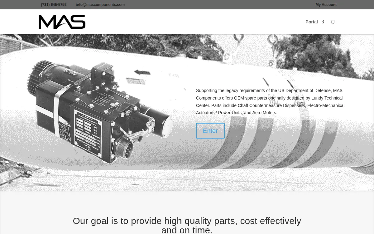 Homepage of Mas Components & Coatings, LLC