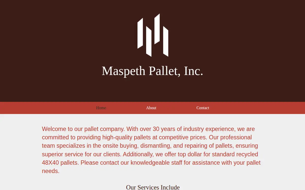 Homepage of Maspeth Pallet INC.