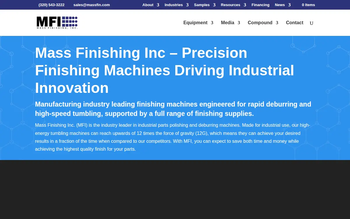 Homepage of Mass Finishing INC