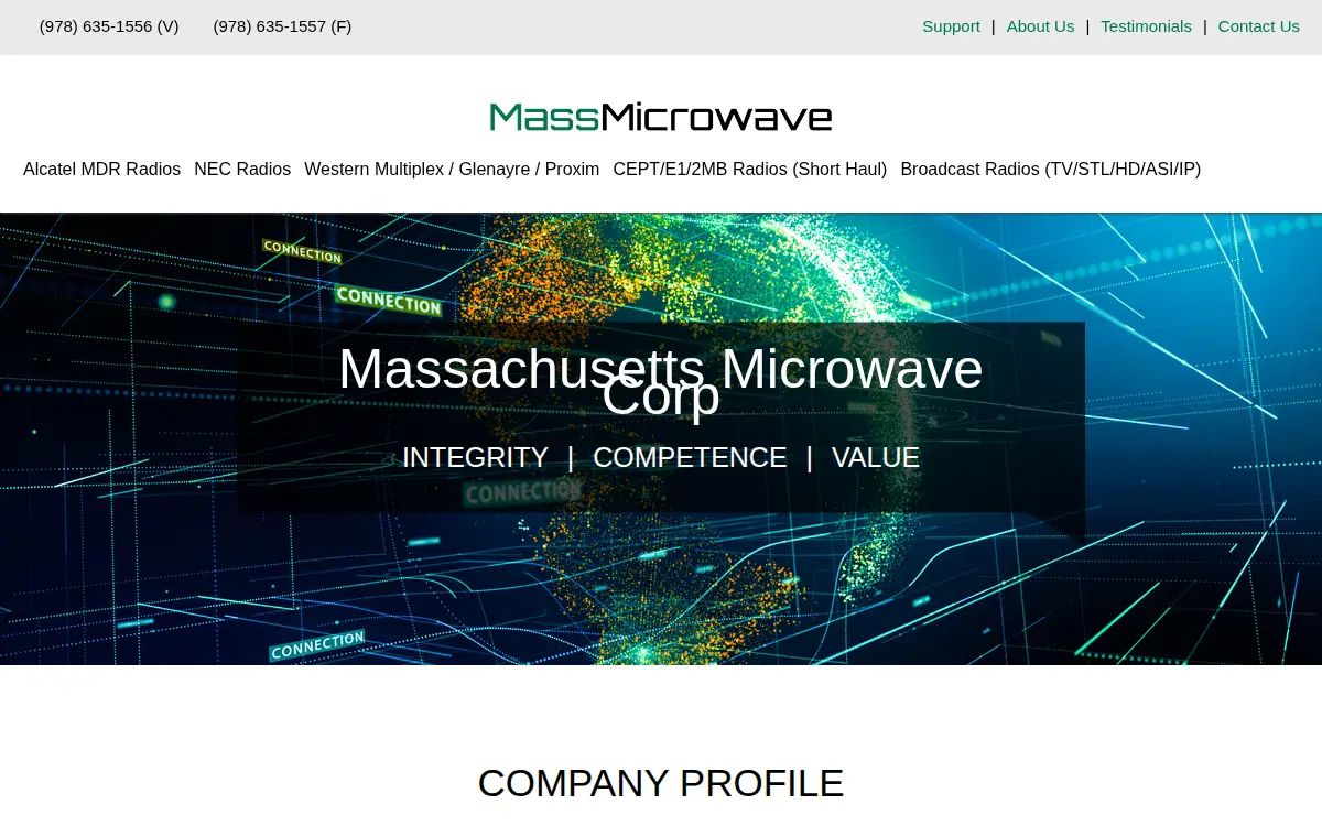 Homepage of Massachusetts Microwave CORP