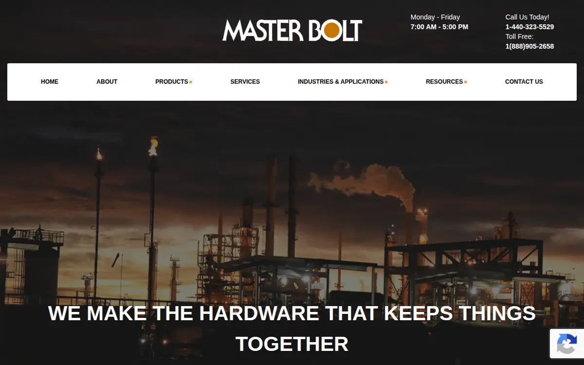 Homepage of Master Bolt LLC